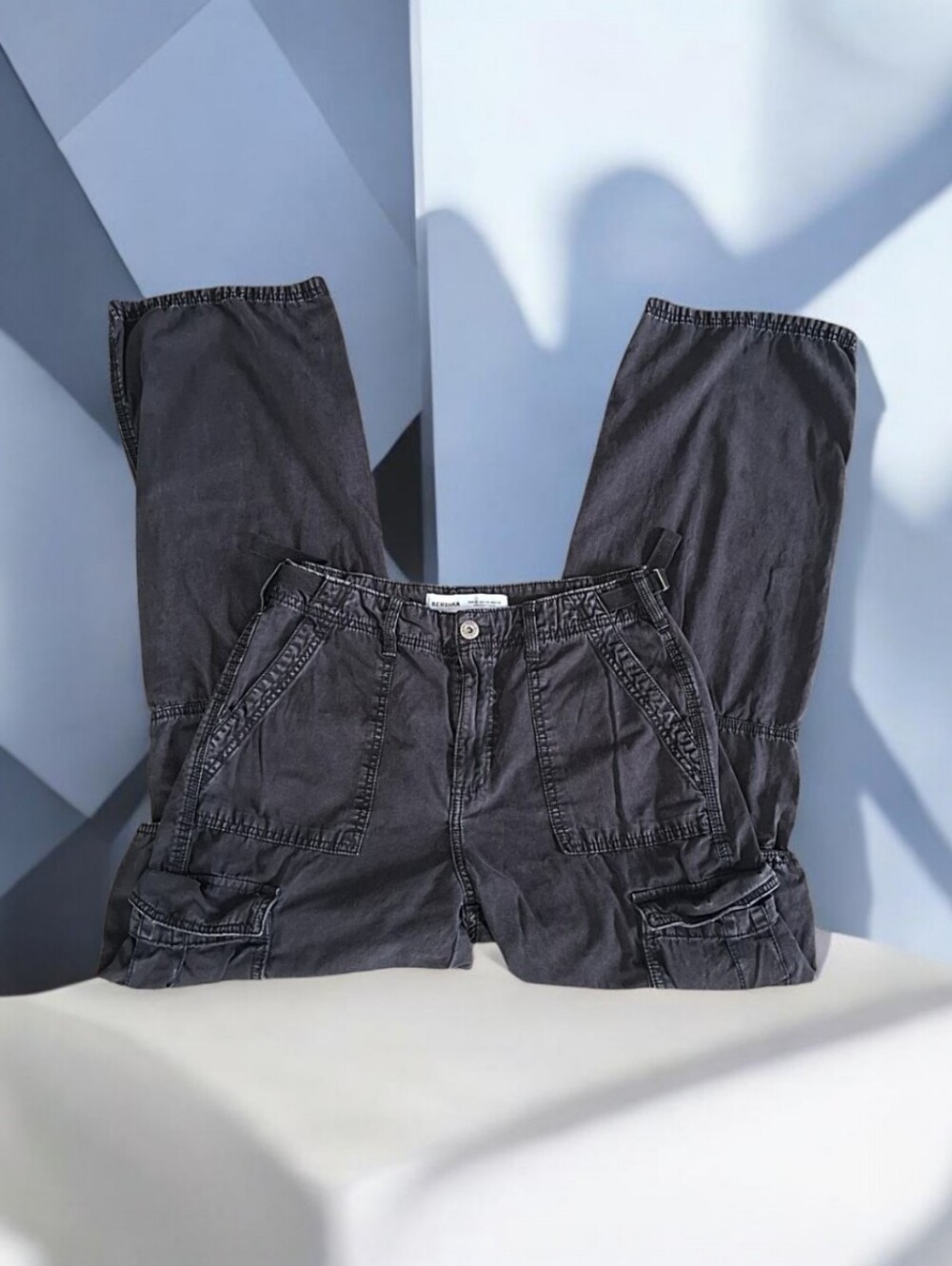 Berksha Womens Charcoal Utility Cargo Pants